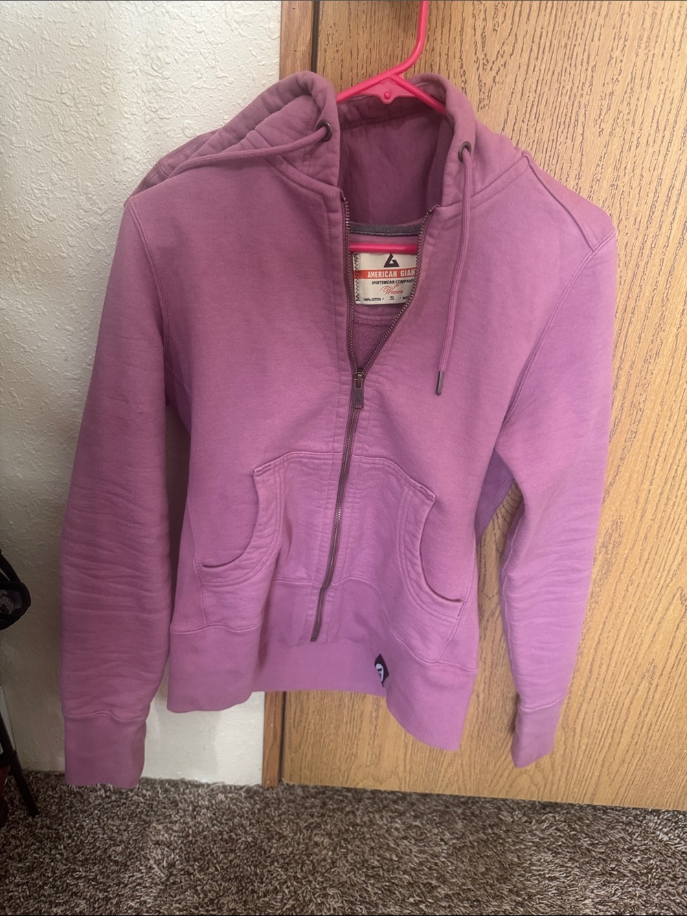 American Giant Lavender Zip-Up Hoodie
